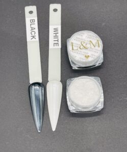 Nail metallic mirror chrome moon white 1g