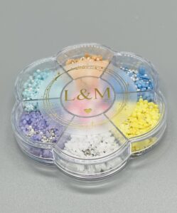 3D Flower Nail Charms Box 6 Colors + 6pcs pink bunny