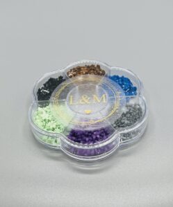 3D Flower Nail Charms Box 6 Colors + 5pcs black hello kitty